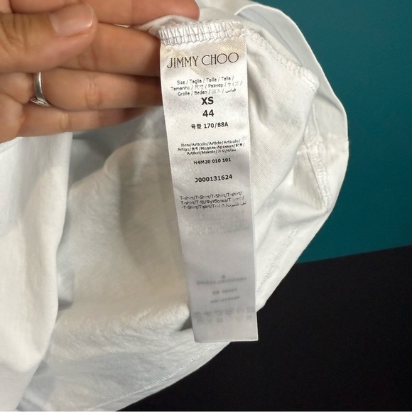 Jimmy Choo White Short Sleeve Tee - Picture 5 of 11